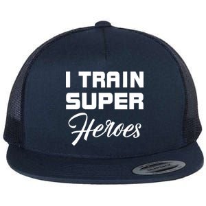 I Train Super Heroes Flat Bill Trucker Hat