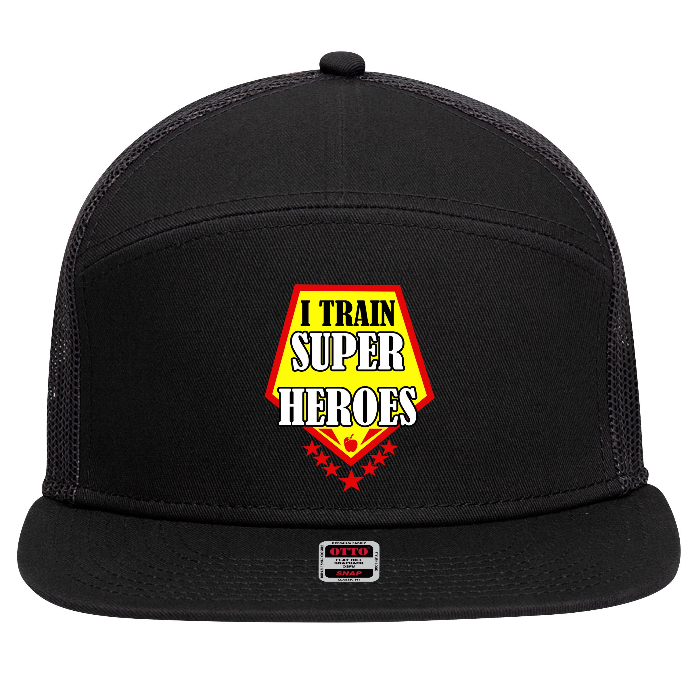 I Train Superheros 7 Panel Mesh Trucker Snapback Hat
