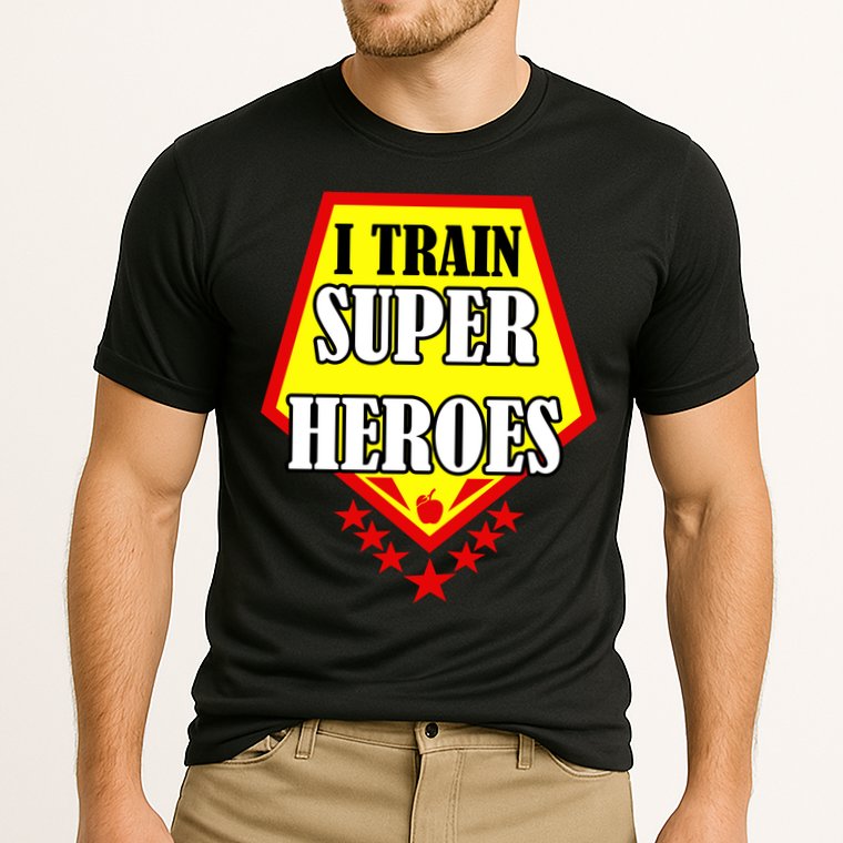 I Train Superheros Cooling Performance Crew T-Shirt