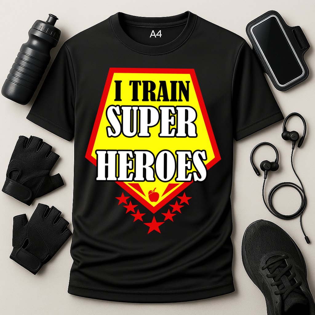 I Train Superheros Cooling Performance Crew T-Shirt