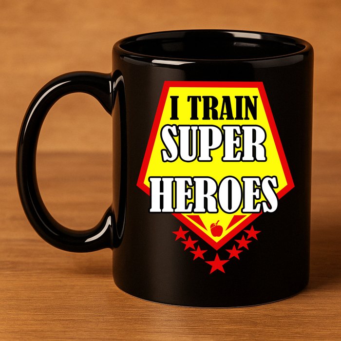I Train Superheros 11oz C Handle Ceramic Mug