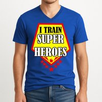 I Train Superheros V-Neck T-Shirt