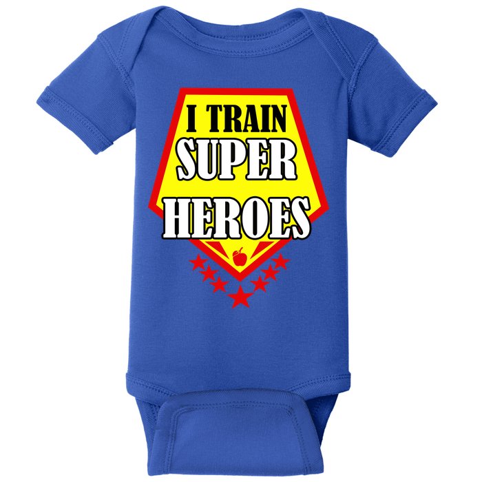 I Train Superheros Baby Bodysuit
