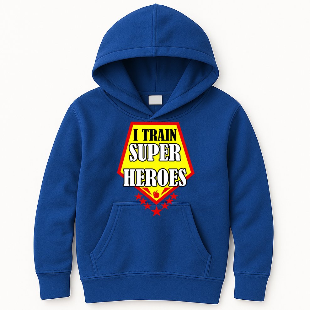 I Train Superheros Kids Hoodie