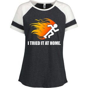 I Tried It At Home Enza Ladies Jersey Colorblock Tee