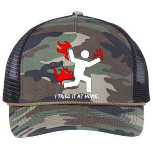 I Tried It At Home Funny Humor Retro Rope Trucker Hat Cap