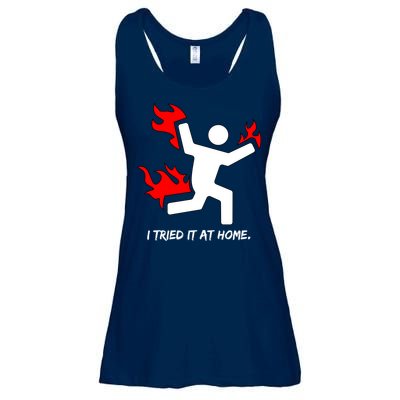 I Tried It At Home Funny Humor Ladies Essential Flowy Tank