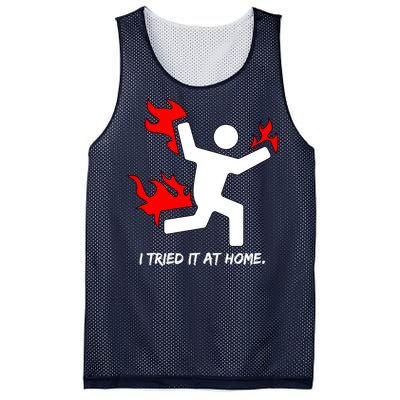 I Tried It At Home Funny Humor Mesh Reversible Basketball Jersey Tank