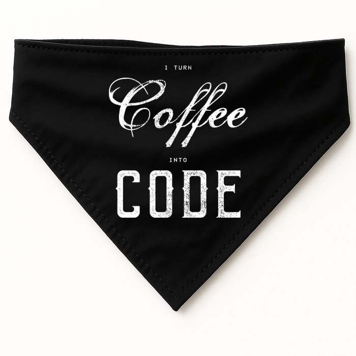 I Turn Coffee Into Code USA-Made Doggie Bandana