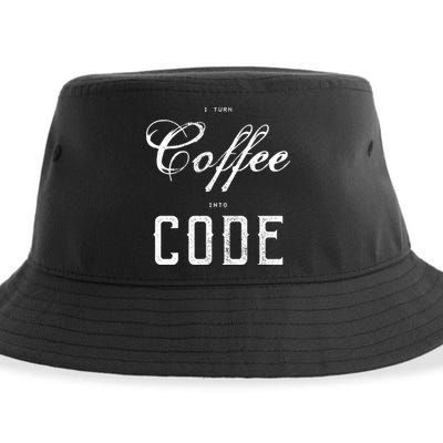 I Turn Coffee Into Code Sustainable Bucket Hat