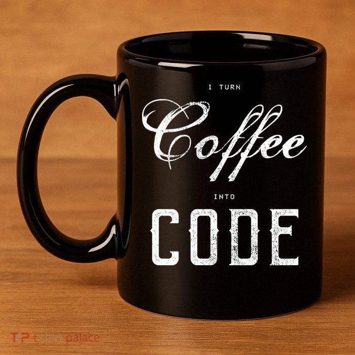 I Turn Coffee Into Code 11oz C Handle Ceramic Mug