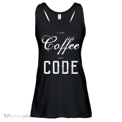 I Turn Coffee Into Code Ladies Essential Flowy Tank