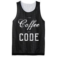 I Turn Coffee Into Code Mesh Reversible Basketball Jersey Tank