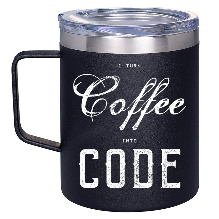 I Turn Coffee Into Code 12oz Stainless Steel Coffee Mug