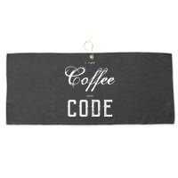 I Turn Coffee Into Code Large Microfiber Waffle Golf Towel