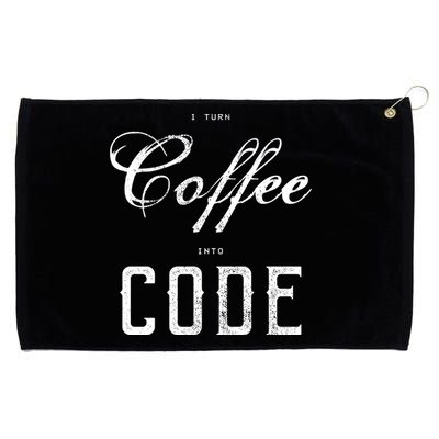I Turn Coffee Into Code Grommeted Golf Towel