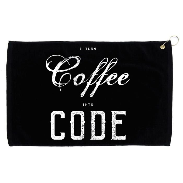 I Turn Coffee Into Code Grommeted Golf Towel
