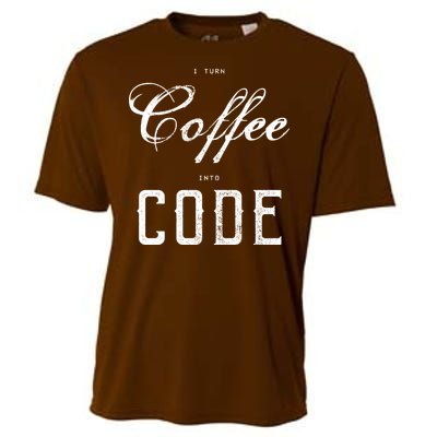 I Turn Coffee Into Code Cooling Performance Crew T-Shirt