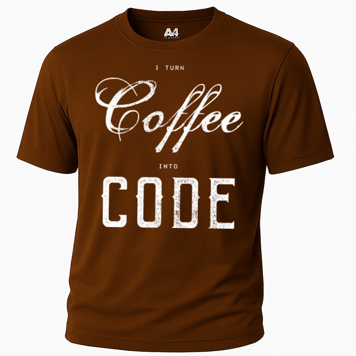I Turn Coffee Into Code Cooling Performance Crew T-Shirt