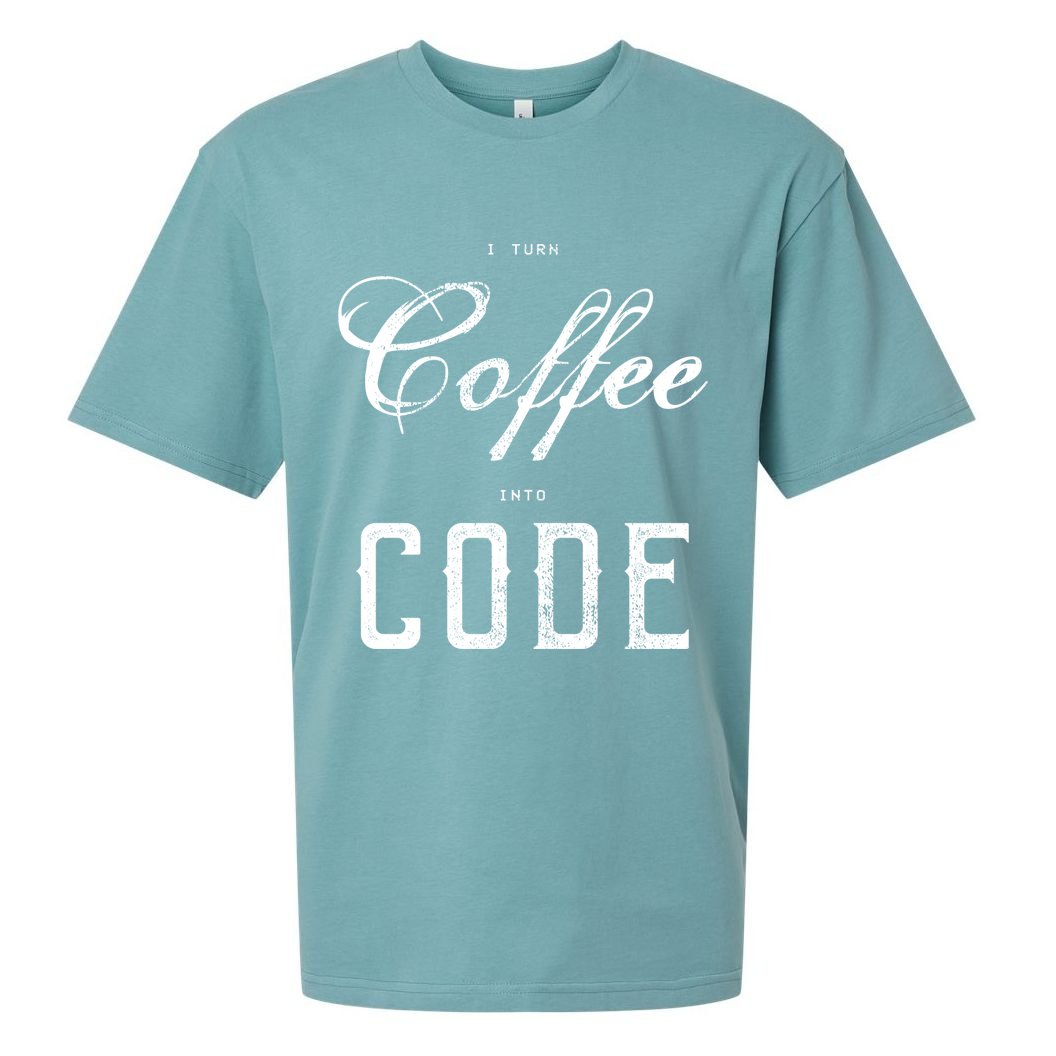 I Turn Coffee Into Code Sueded Cloud Jersey T-Shirt