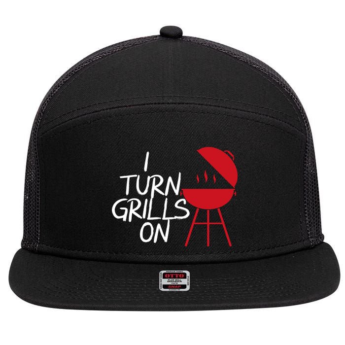 I Turn Grills On 7 Panel Mesh Trucker Snapback Hat