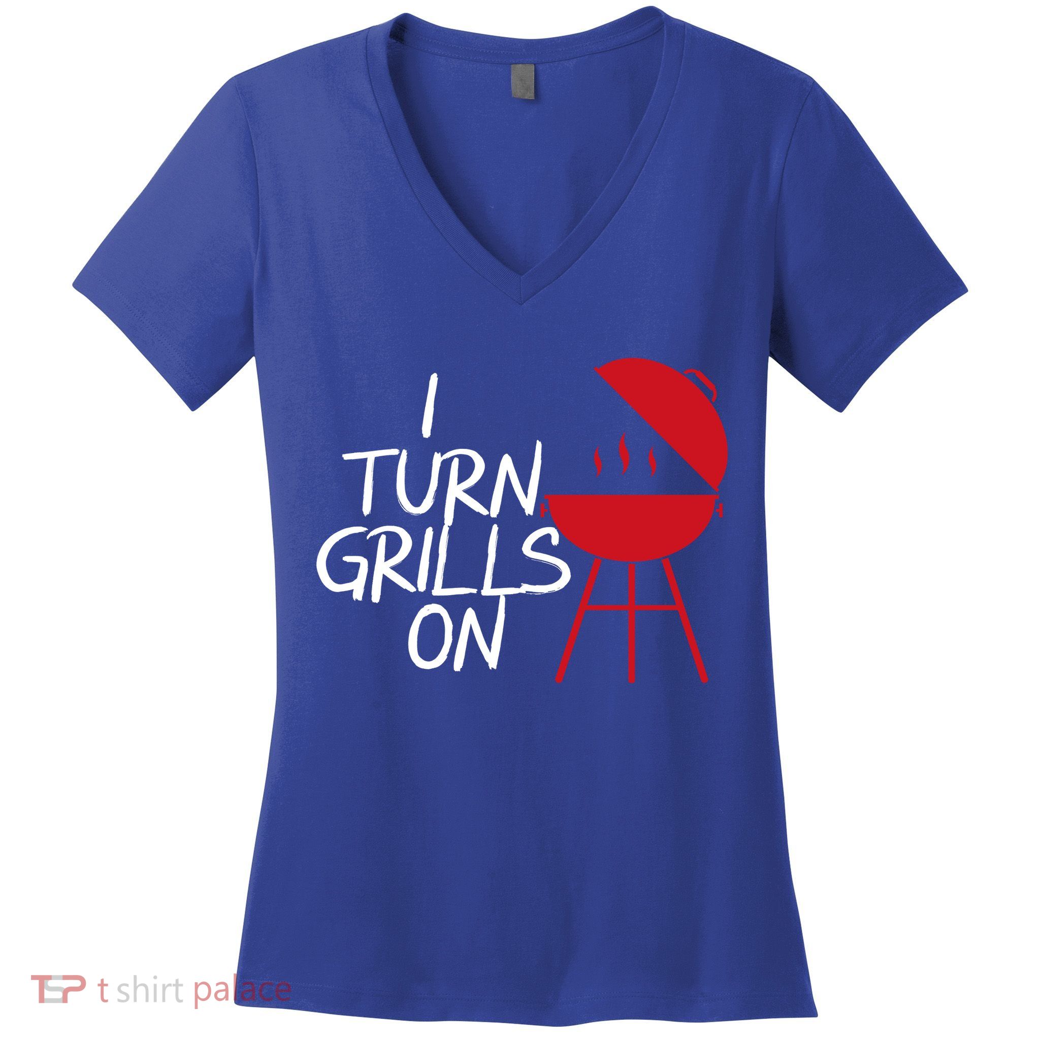 I Turn Grills On Women's V-Neck T-Shirt