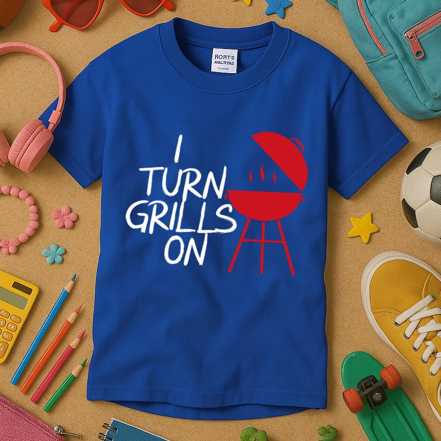 I Turn Grills On Kids T-Shirt