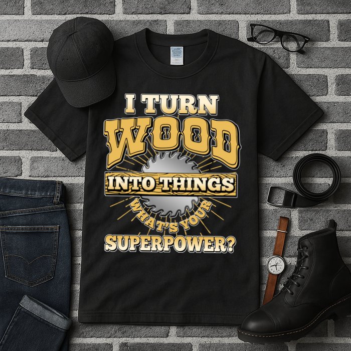 I Turn Woodworking Into Things What Is Your Superpower Tall T-Shirt