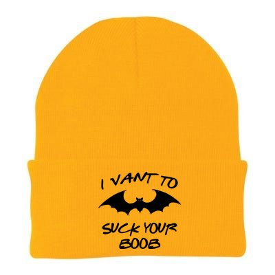 I Vant To Suck Your Boobs Vampire Bat Halloween Knit Cap Winter Beanie