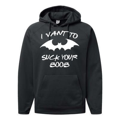 I Vant To Suck Your Boobs Vampire Bat Halloween Performance Fleece Hoodie