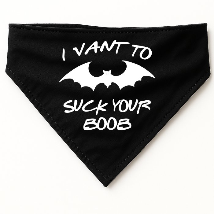 I Vant To Suck Your Boobs Vampire Bat Halloween USA-Made Doggie Bandana