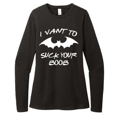 I Vant To Suck Your Boobs Vampire Bat Halloween Womens CVC Long Sleeve Shirt