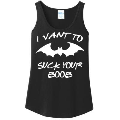 I Vant To Suck Your Boobs Vampire Bat Halloween Ladies Essential Tank