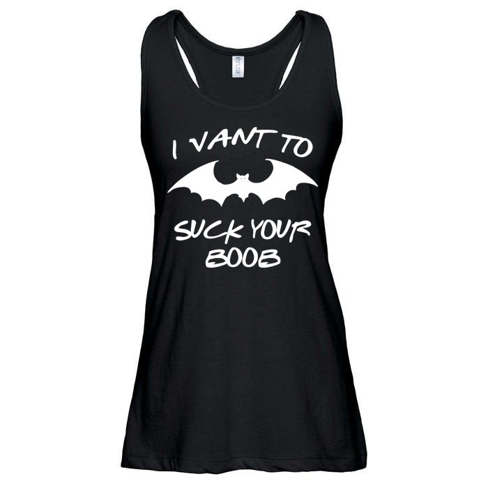 I Vant To Suck Your Boobs Vampire Bat Halloween Ladies Essential Flowy Tank