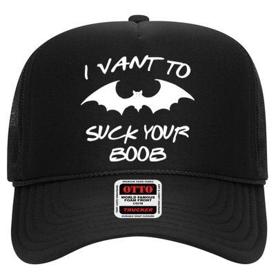 I Vant To Suck Your Boobs Vampire Bat Halloween Trucker Hat