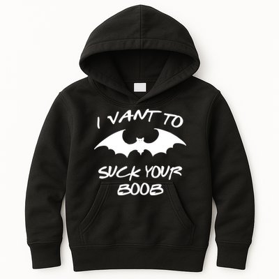 I Vant To Suck Your Boobs Vampire Bat Halloween Kids Hoodie