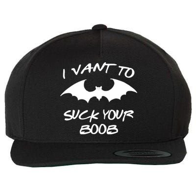 I Vant To Suck Your Boobs Vampire Bat Halloween Wool Snapback Cap