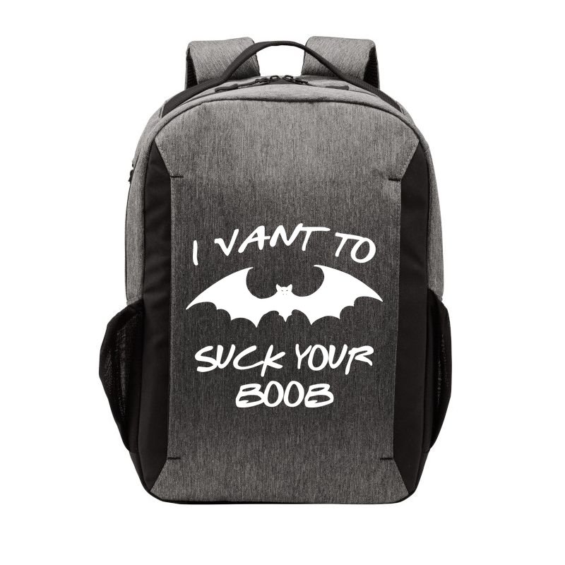 I Vant To Suck Your Boobs Vampire Bat Halloween Vector Backpack