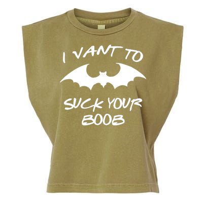 I Vant To Suck Your Boobs Vampire Bat Halloween Garment-Dyed Women's Muscle Tee