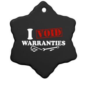 I Void Warranties Ceramic Star Ornament