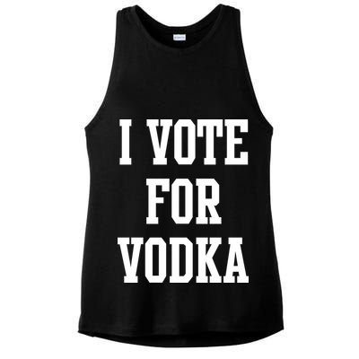 I Vote For Vodka Ladies PosiCharge Tri-Blend Wicking Tank