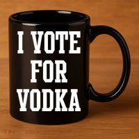 I Vote For Vodka 11oz C Handle Ceramic Mug