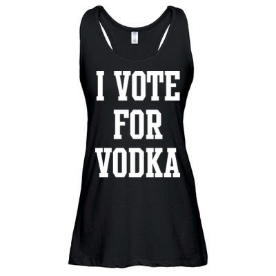 I Vote For Vodka Ladies Essential Flowy Tank