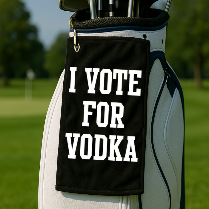 I Vote For Vodka Golf Towel