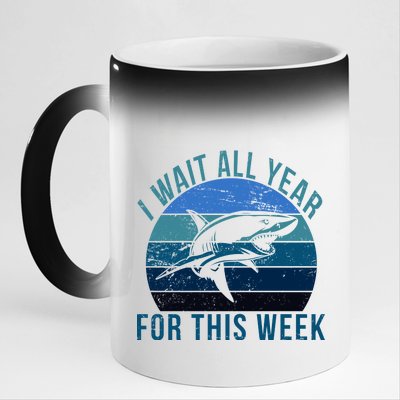 I Wait All Year For This Week Shark 11oz Black Color Changing Mug