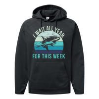 I Wait All Year For This Week Shark Performance Fleece Hoodie