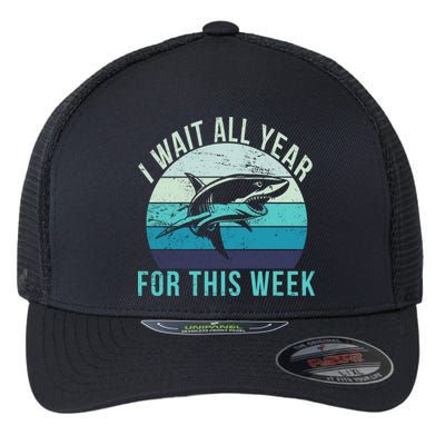 I Wait All Year For This Week Shark Flexfit Unipanel Trucker Cap