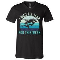 I Wait All Year For This Week Shark V-Neck T-Shirt