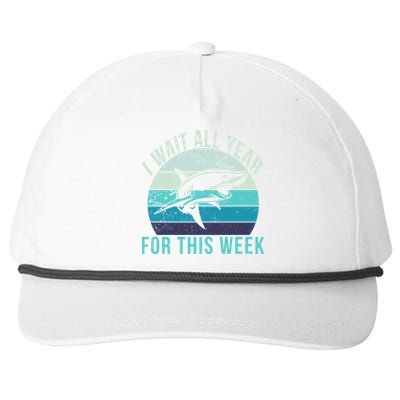 I Wait All Year For This Week Shark Snapback Five-Panel Rope Hat