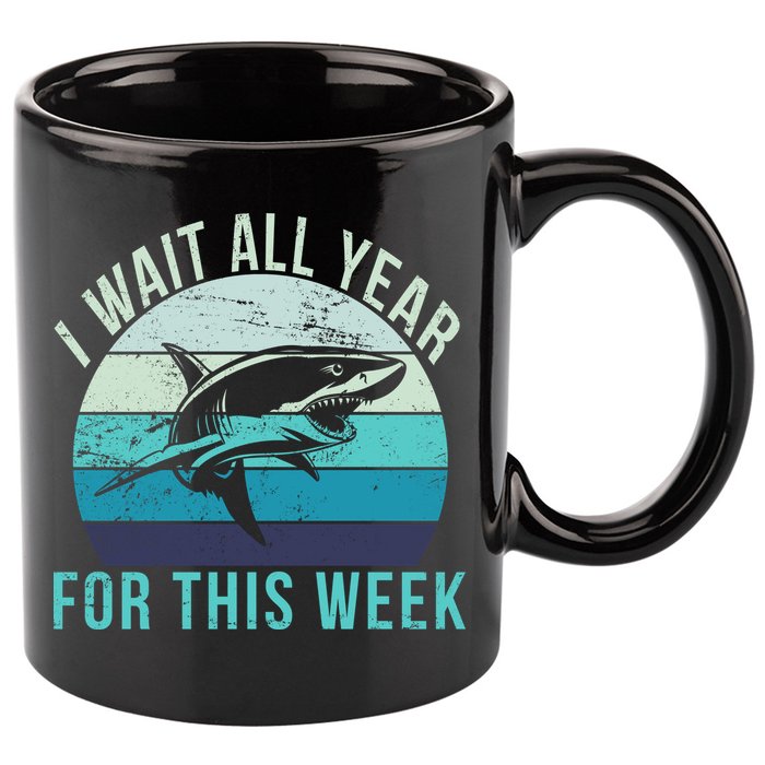 I Wait All Year For This Week Shark 11oz C Handle Ceramic Mug
